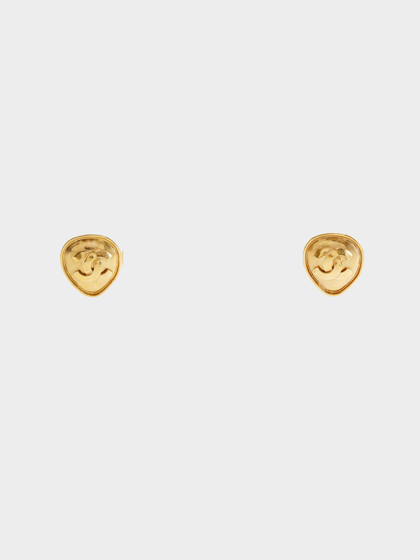 Chanel Spring 1995 Gold Plated COCO Mark Earrings