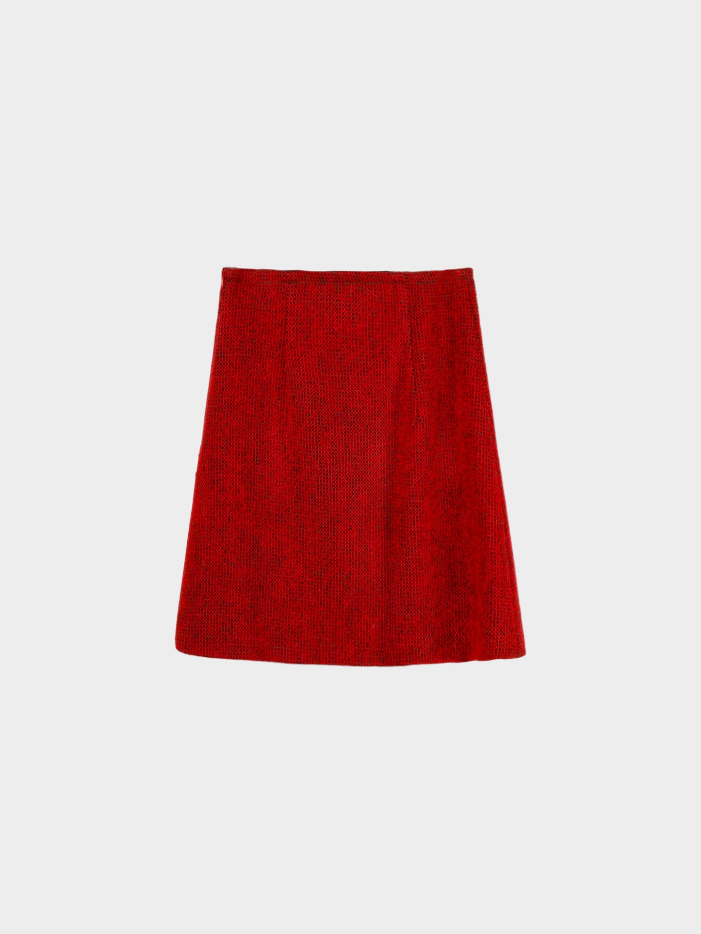 Miu Miu 2012 Red Checkered Wool Knit Mini Skirt