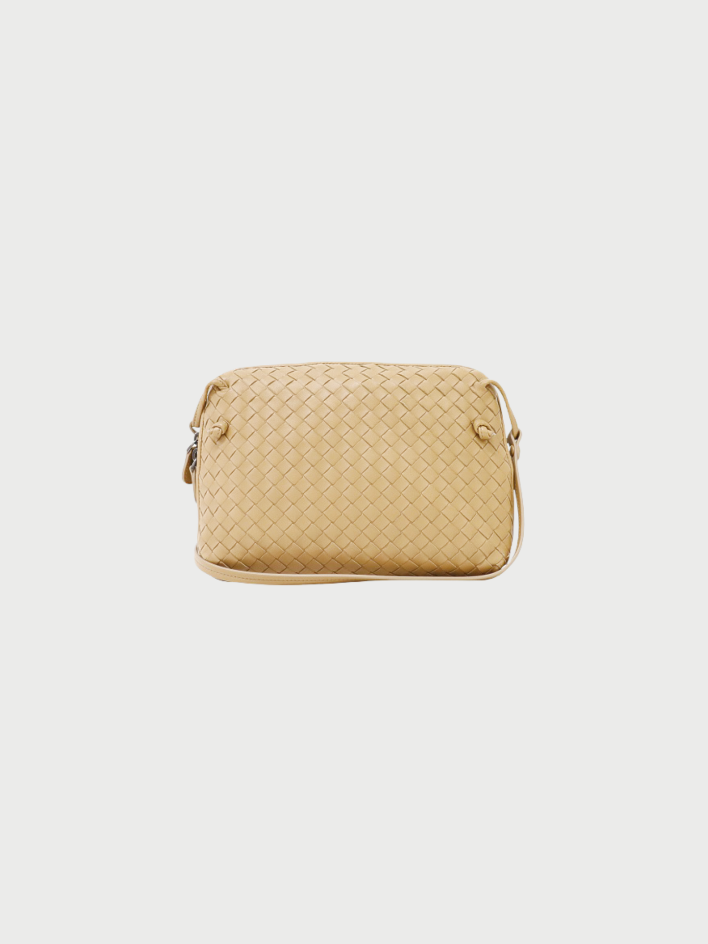 Bottega Veneta 2010s Beige Leather Intrecciato Shoulder Bag