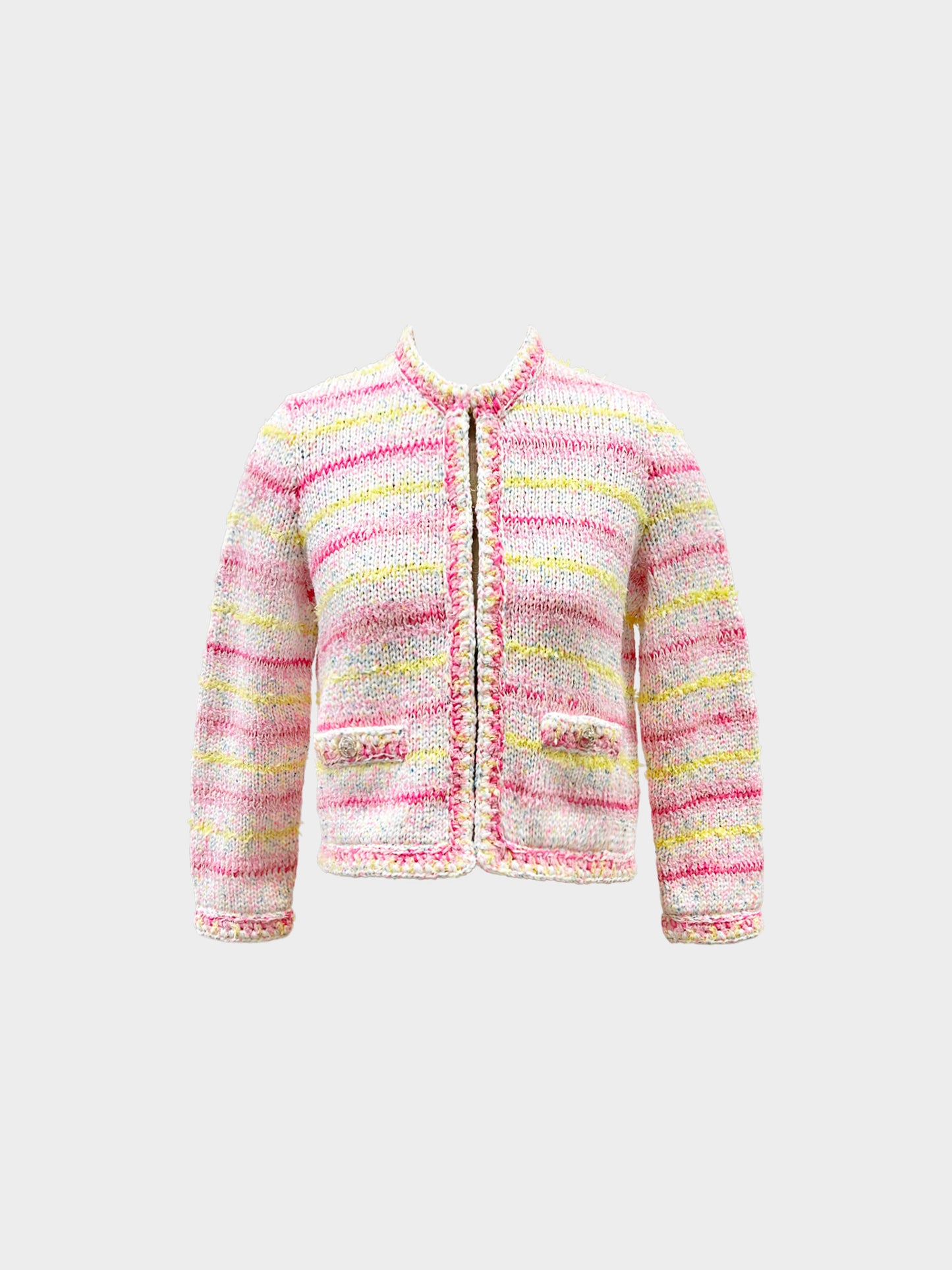 Chanel Resort 2024 LOVE COCO Cotton Candy Striped Knit Jacket