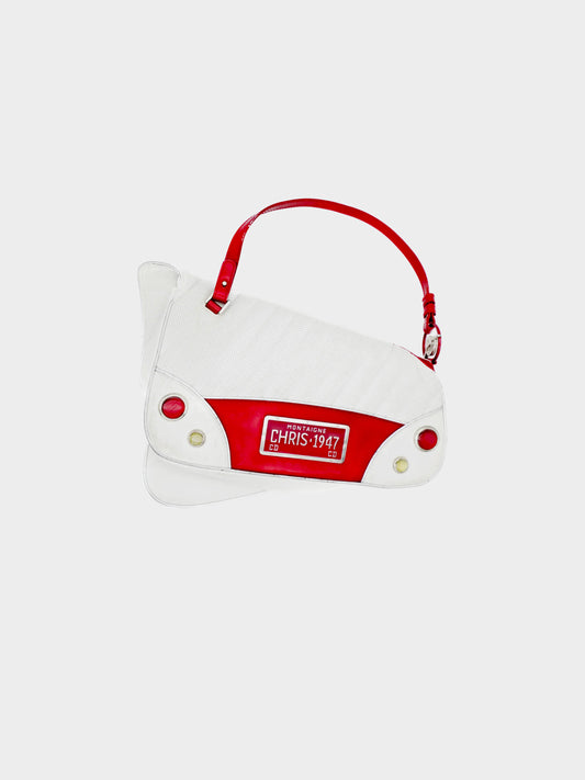 Christian Dior SS 2001 Runway White and Red Double Saddle Cadillac 1947
