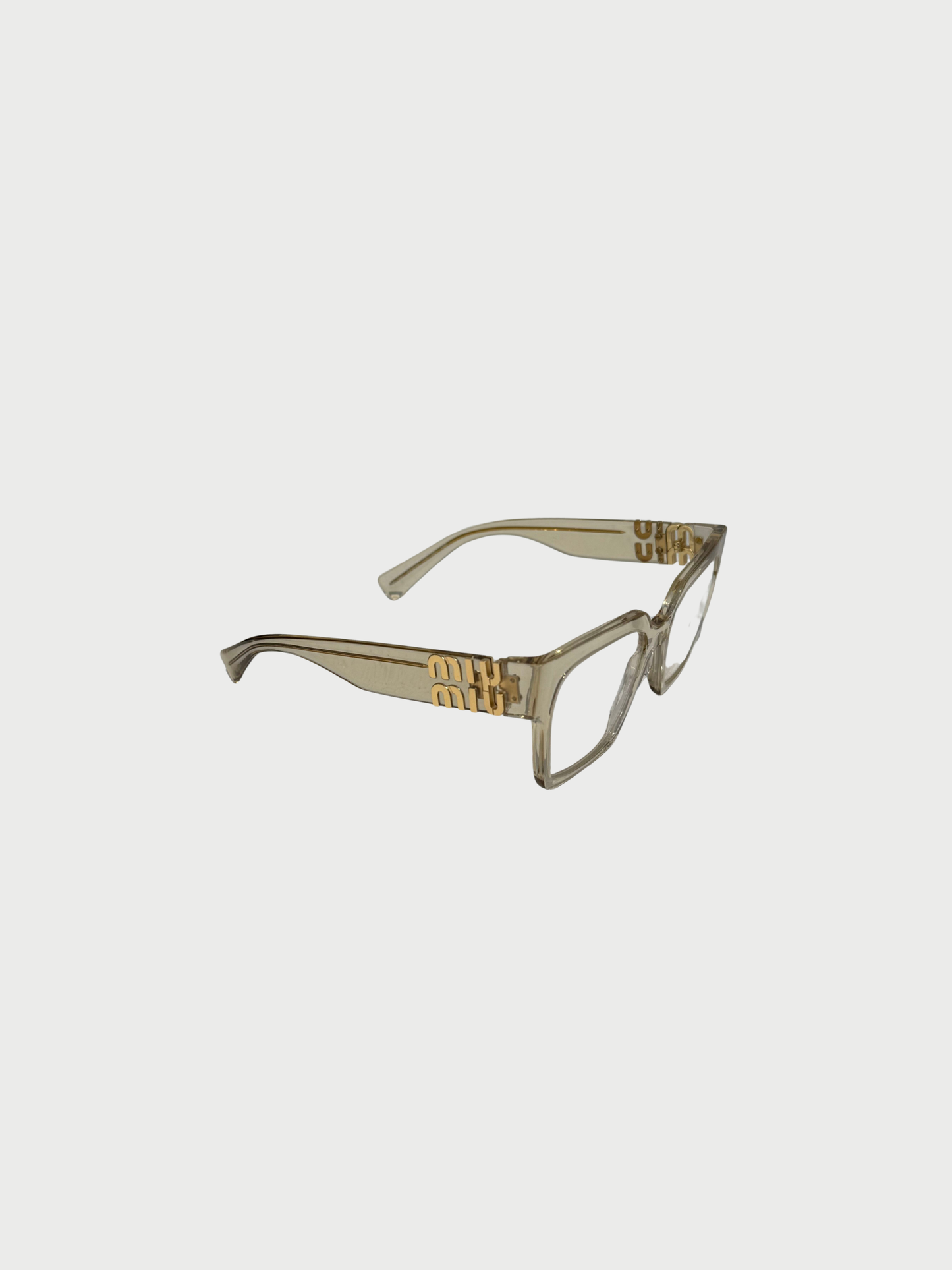 Miu Miu 2020s Sand Transparent Acetate MU 04UV Square Optical Glasses