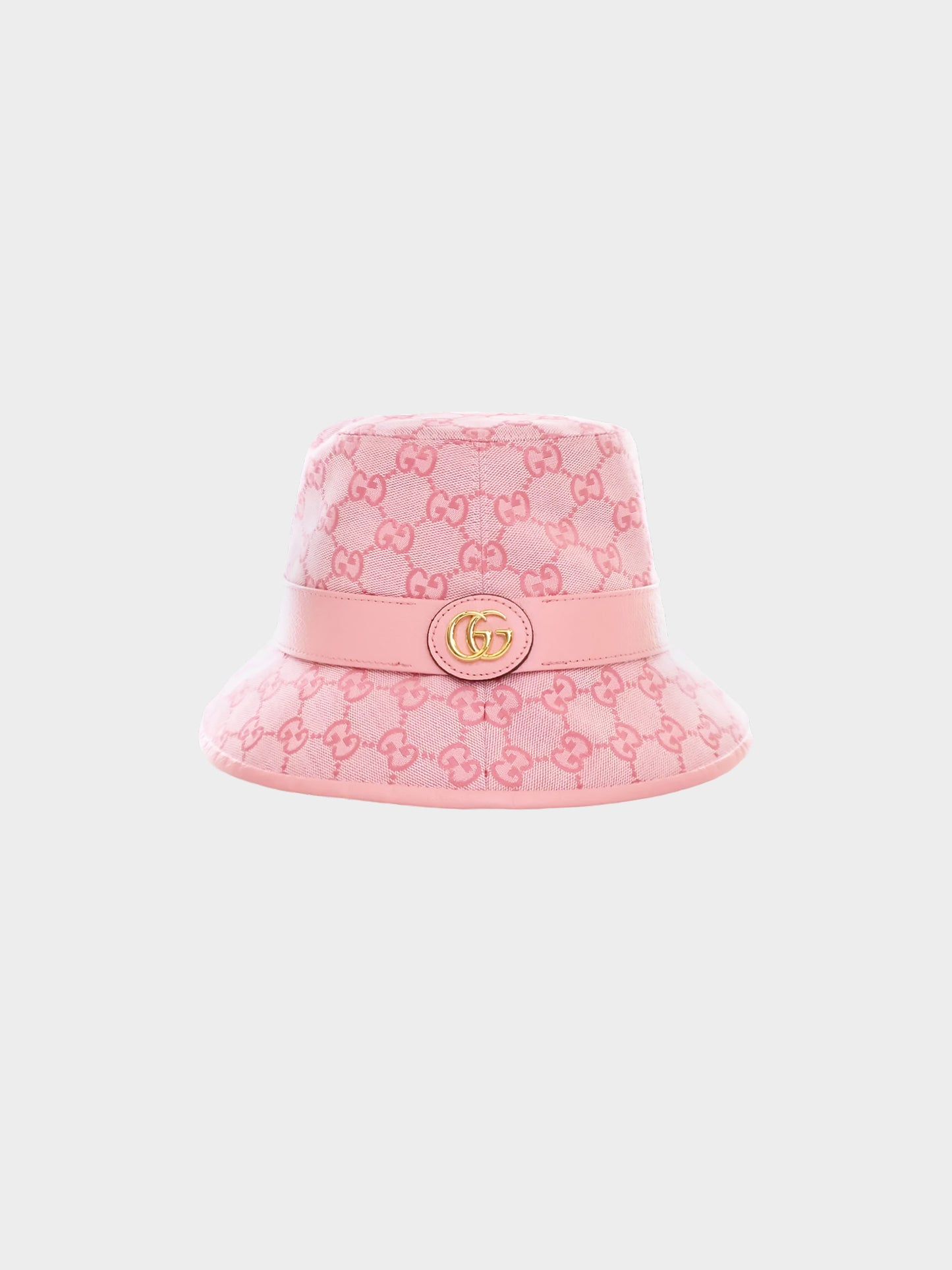 Gucci Late 2010s Pink Monogram Double G Bucket Hat