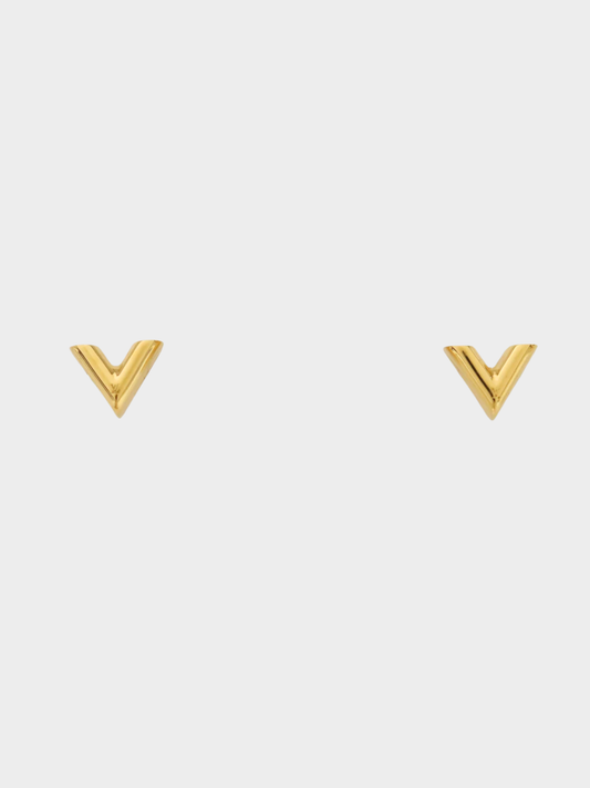Louis Vuitton 2000s Gold Essential V Earrings