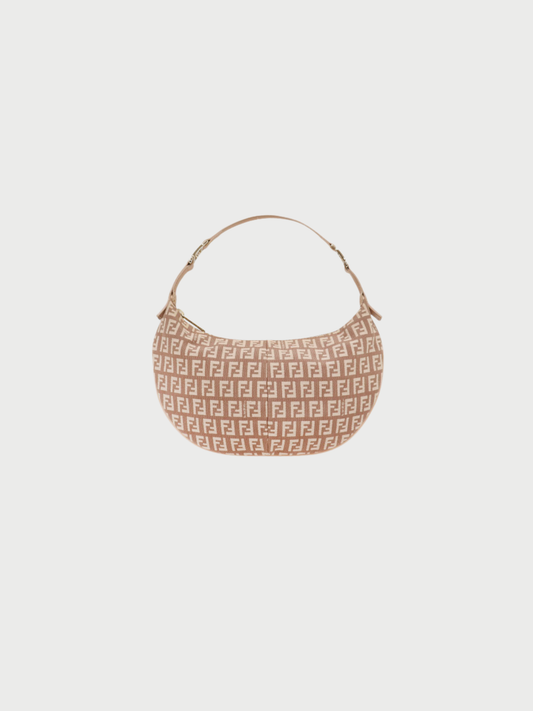 Fendi 2000s Pink Zucca Canvas One-Shoulder Bag