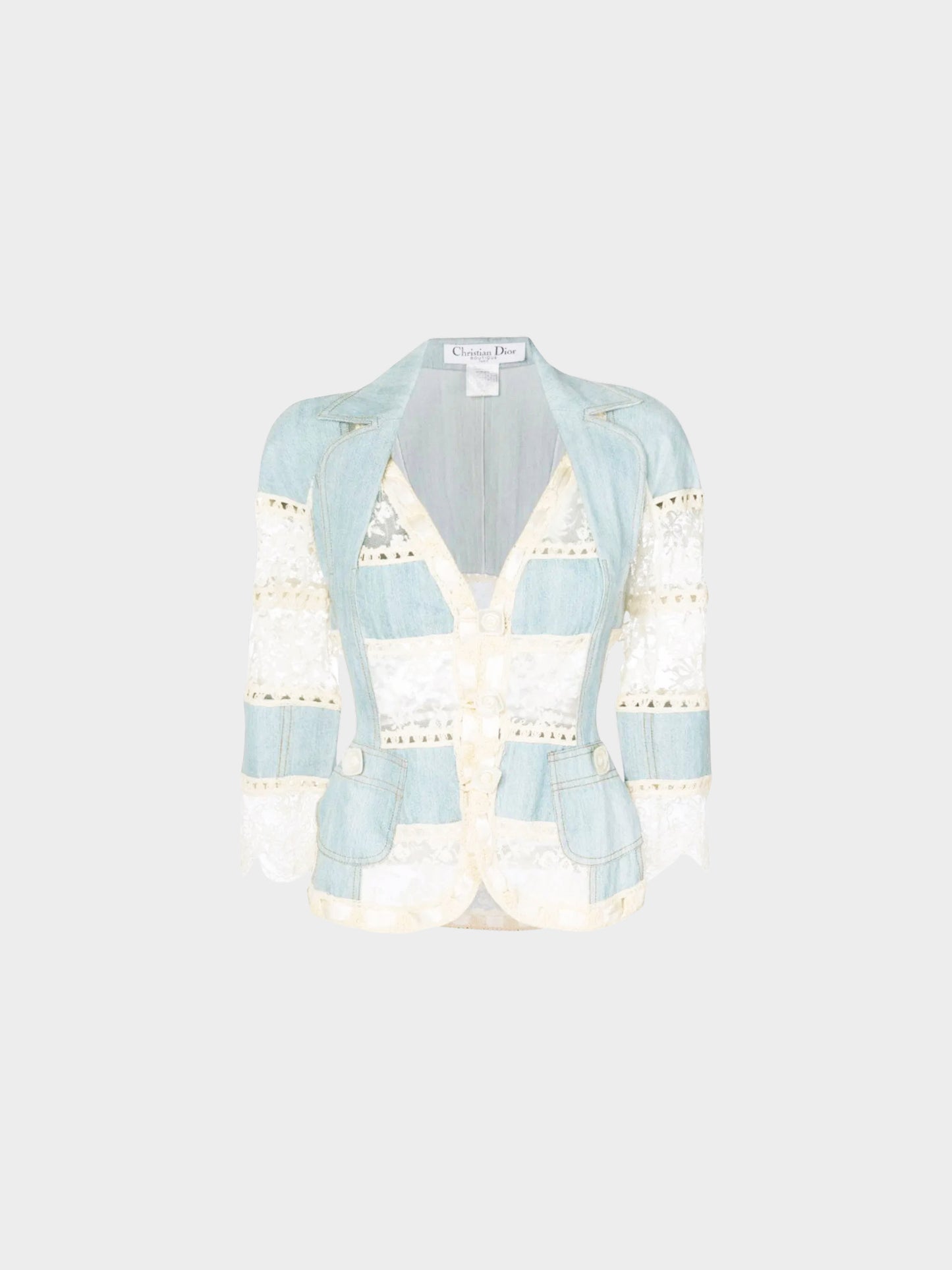 Christian Dior SS 2005 Denim and Sheer Lace Jacket