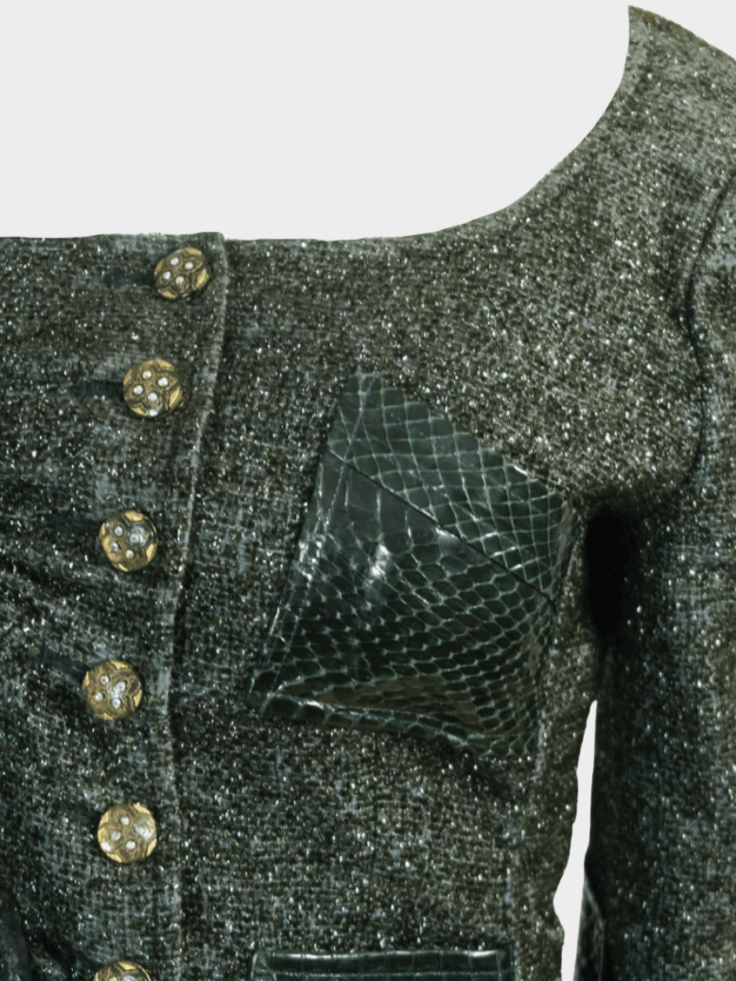 Christian Lacroix 1995 Green Tweed Python Suit Set