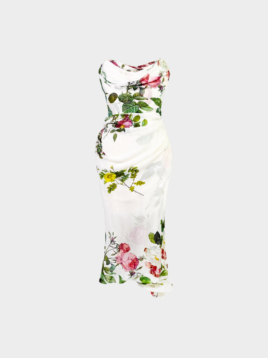 Vivienne Westwood 90s Bridal Floral Printed Corset Dress