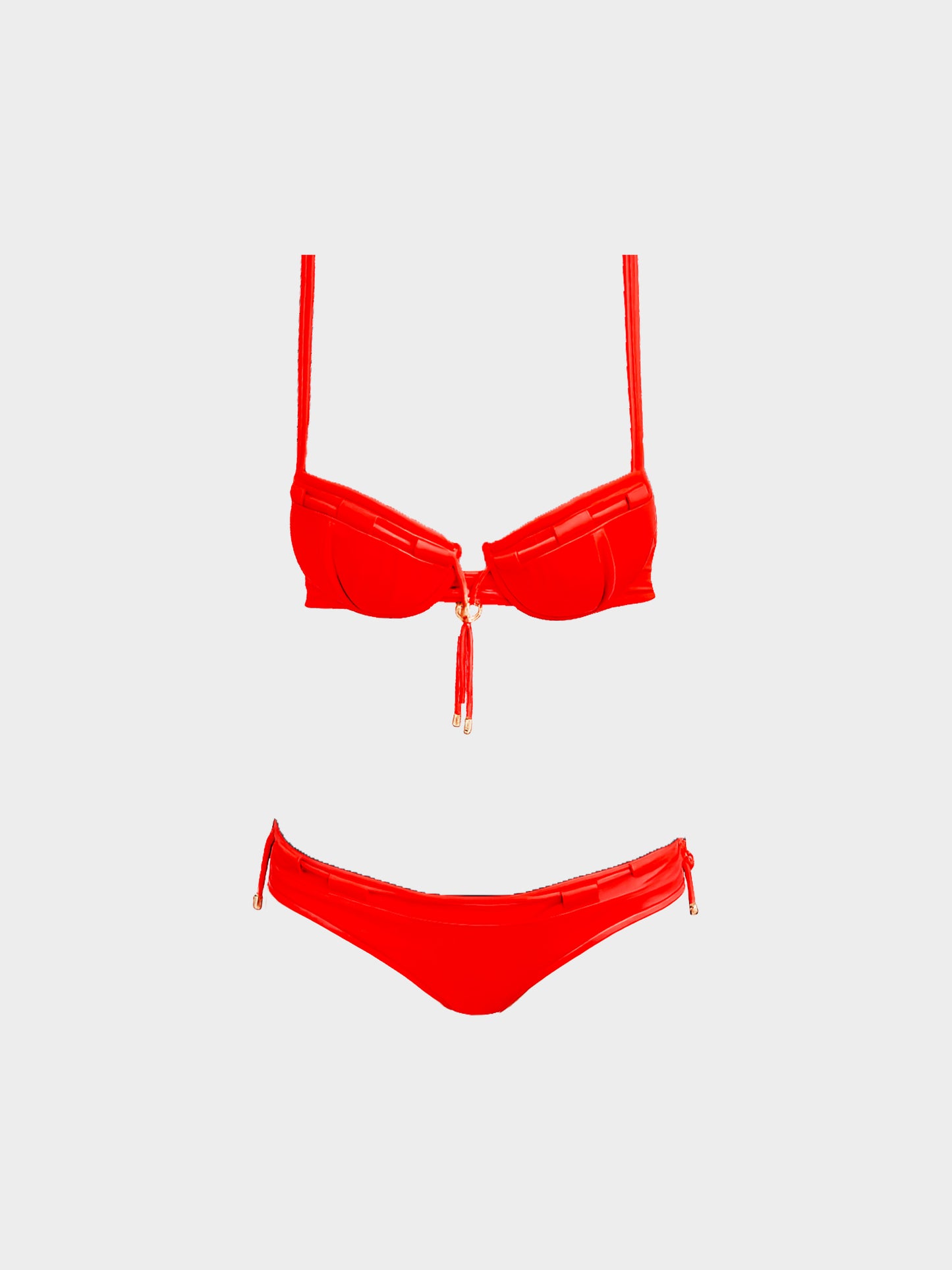 Christian Dior by John Galliano 2000s Red Polyester Drawstring Style Two-Piece Swimsuit
