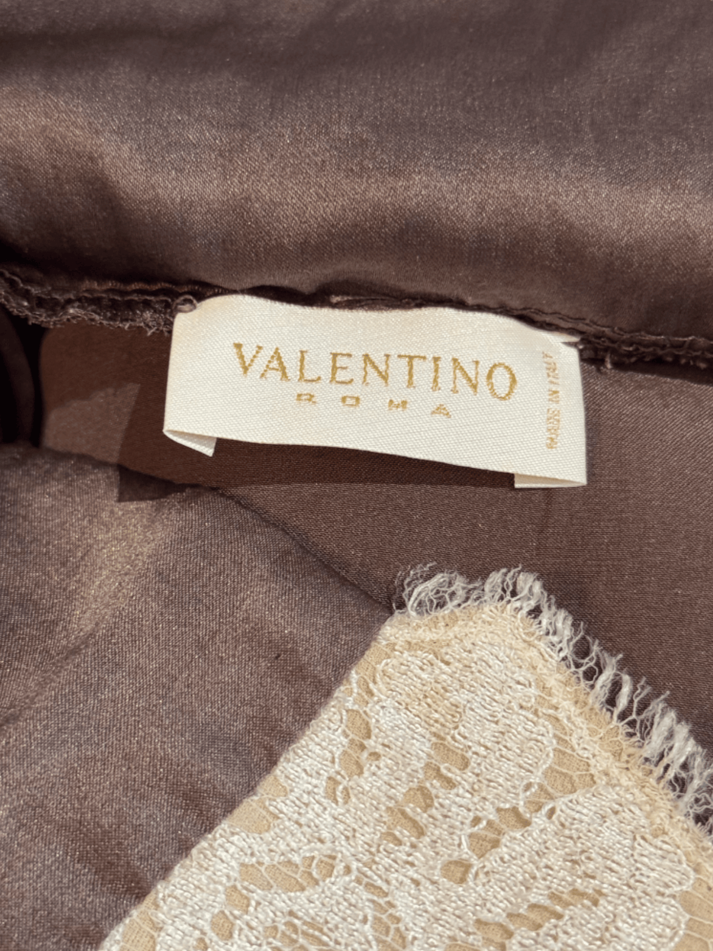Valentino 2000s Mauve Lace Silk Camisole Top