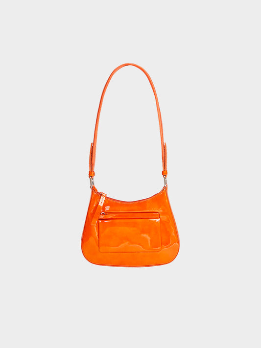 Prada FW 1999 Orange Patent Leather Shoulder Bag