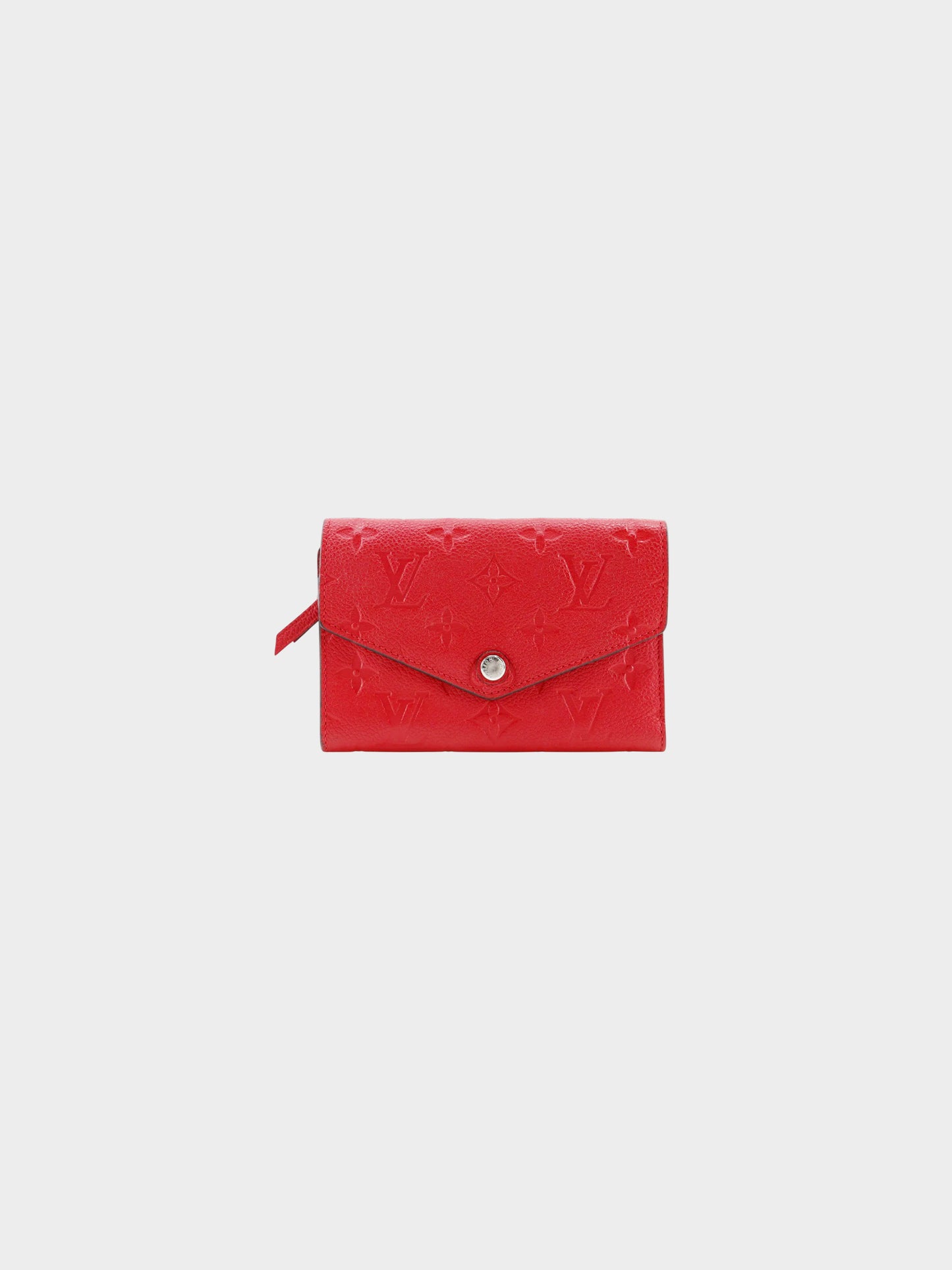 Louis Vuitton 2016 Red Monogram Caviar Leather Tri-fold Wallet