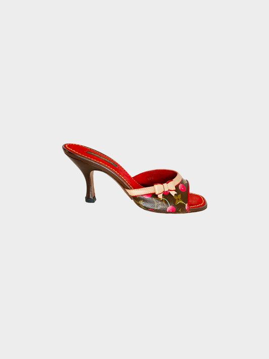 Louis Vuitton 2005 Takashi Murakami Cerises Monogram Bow Heels