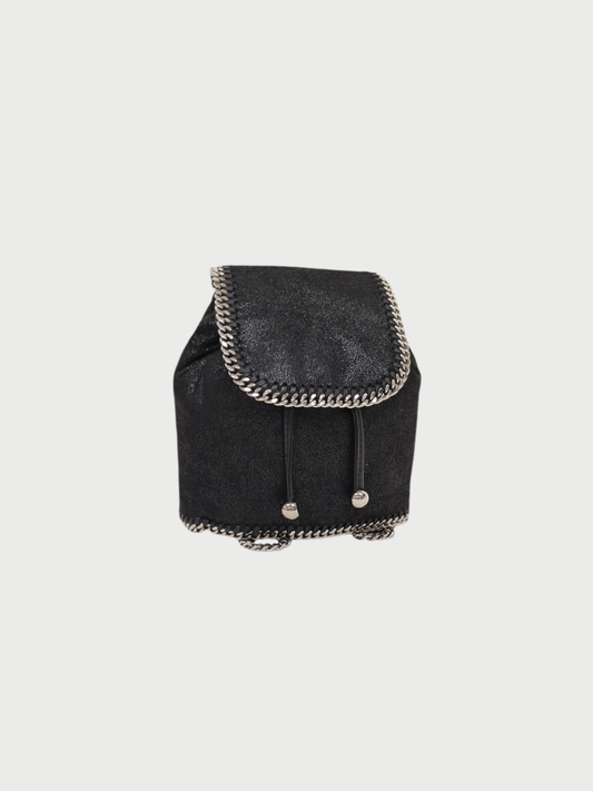Stella McCartney 2017 Black Vegetarian Leather Falabella Backpack