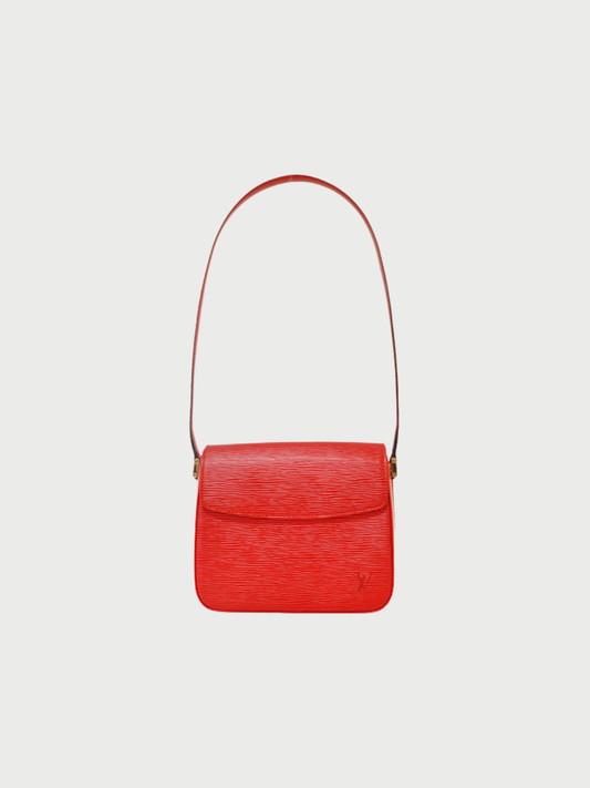 Louis Vuitton 1999 Castilian Red Epi Leather Buci Bag