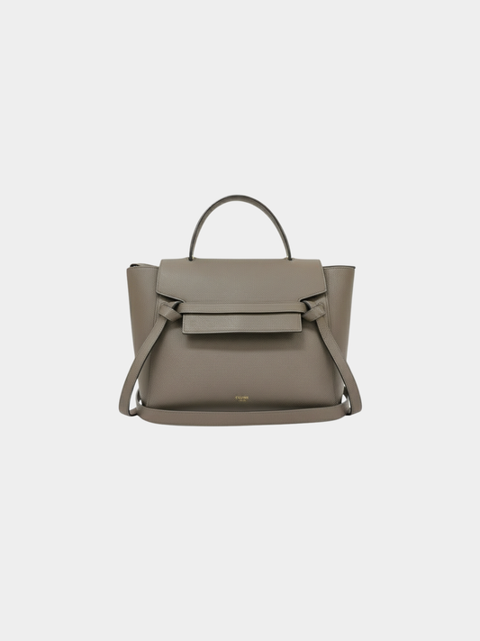Celine 2010s Grey Leather Belt Bag Micro
