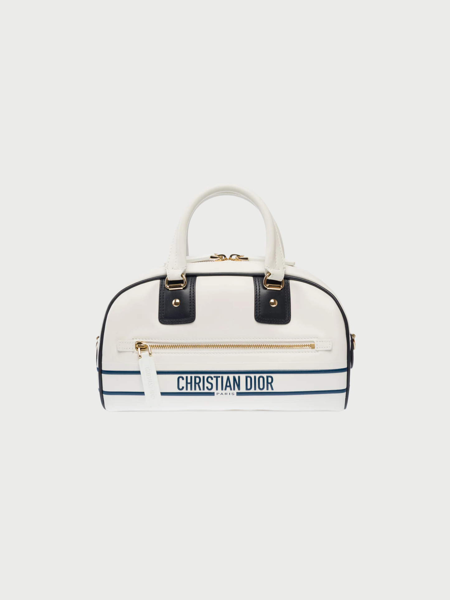 Christian Dior 2020s White Leather Mini Vibe Bowling Bag