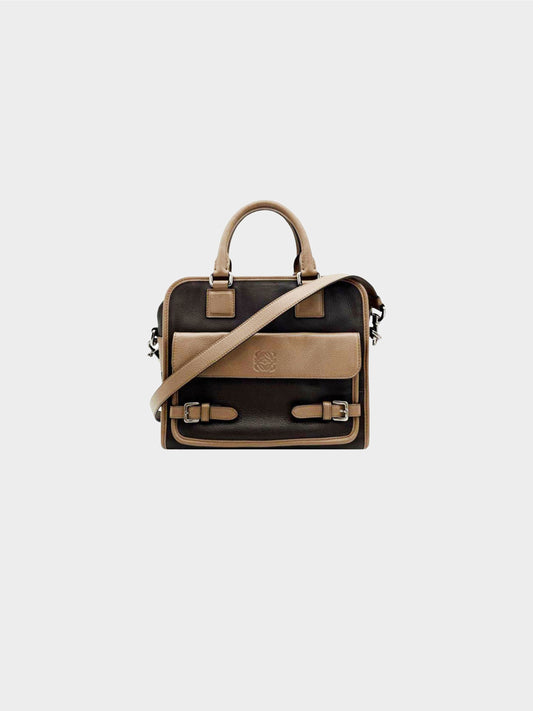 Loewe 2013 Two-Toned Brown Cruz Satchel Bag