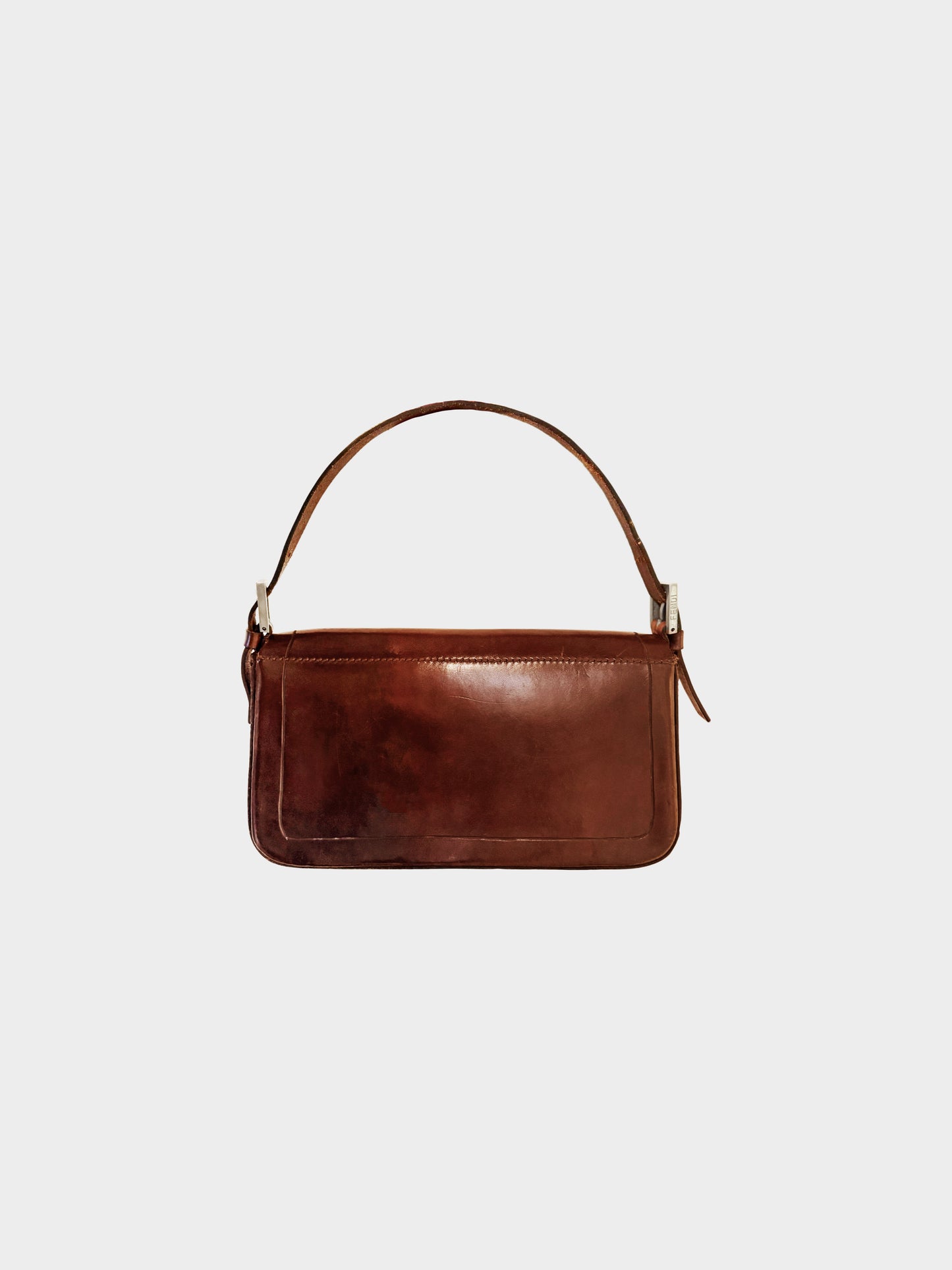 Fendi 2010s Brown Calfskin Leather Baguette