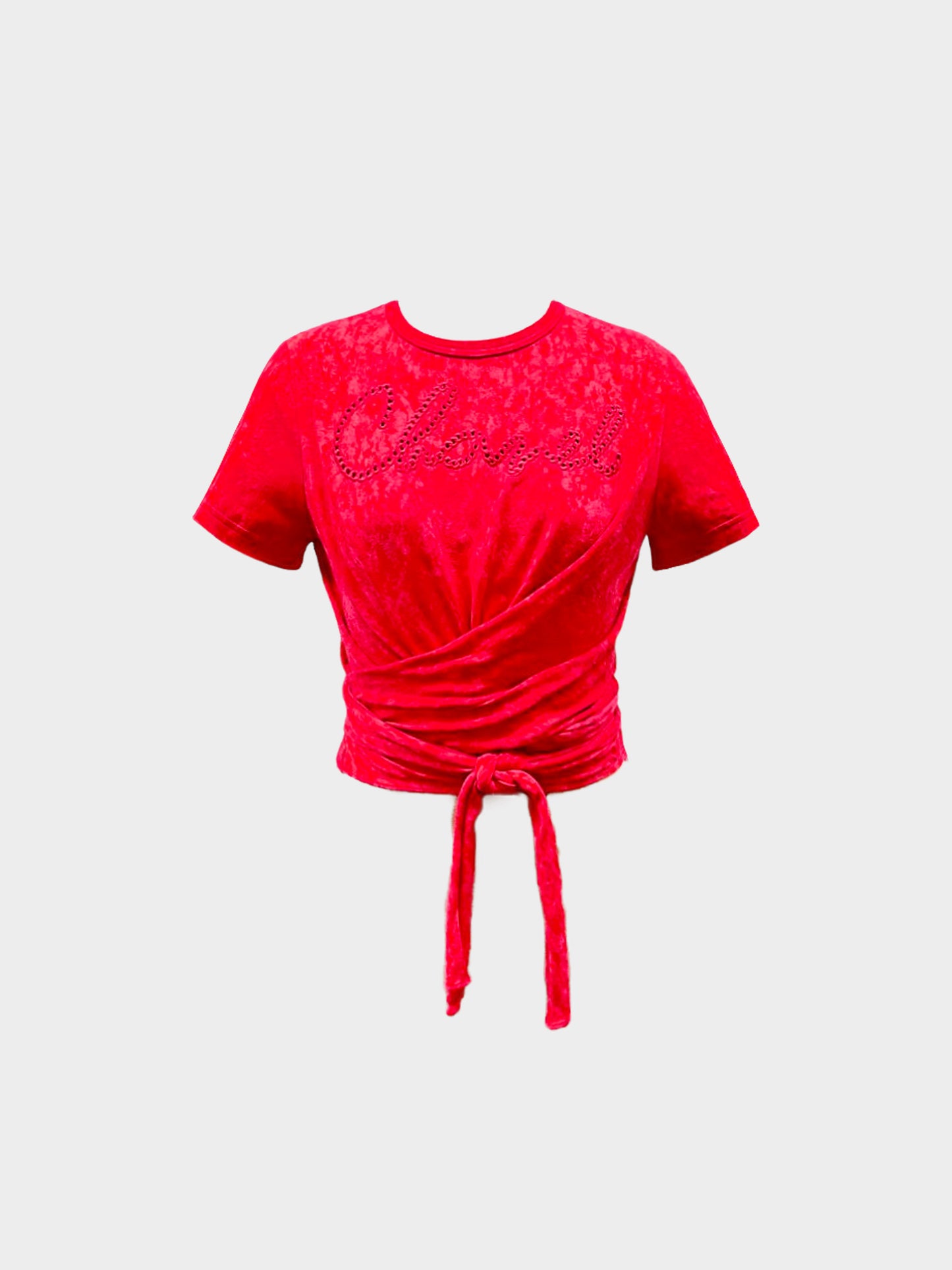 Chanel 2021 Red Rope Logo Cotton Wrap T-shirt