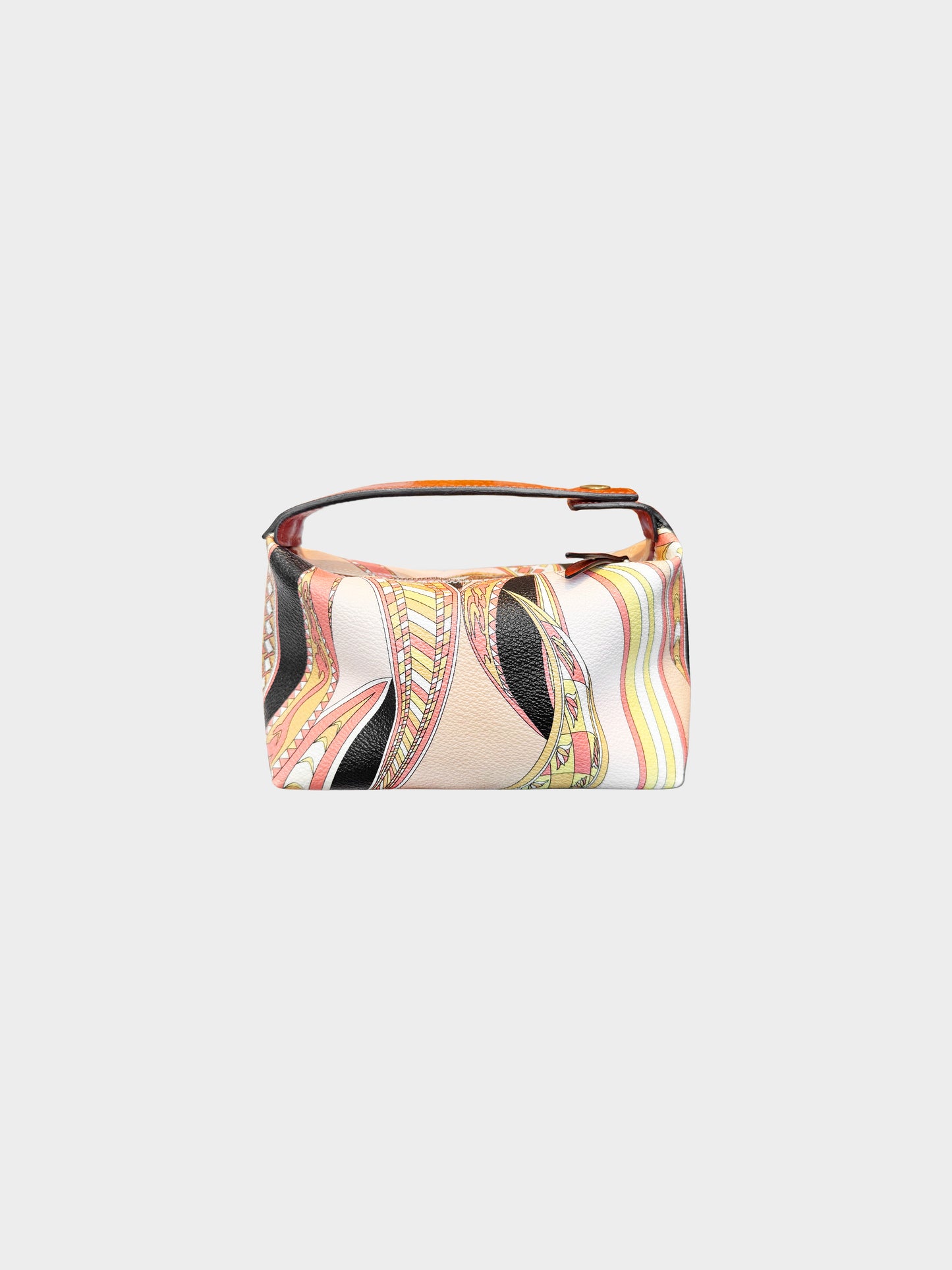 Emilio Pucci 2000s Pink Abstract Print Leather Vanity Bag