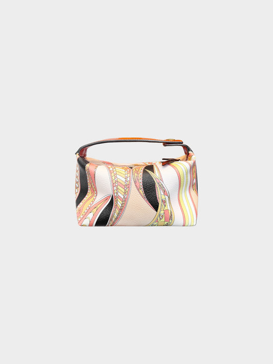 Emilio Pucci 2000s Pink Abstract Print Leather Vanity Bag