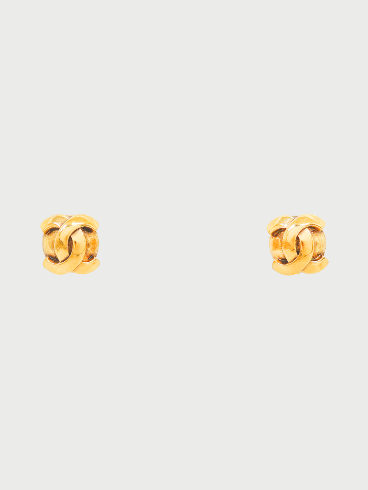 Chanel 1990s Gold Plated Metal COCO Earrings