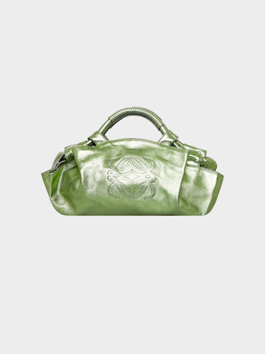 Loewe Late 2000s Metallic Green Nappa Aire Bag