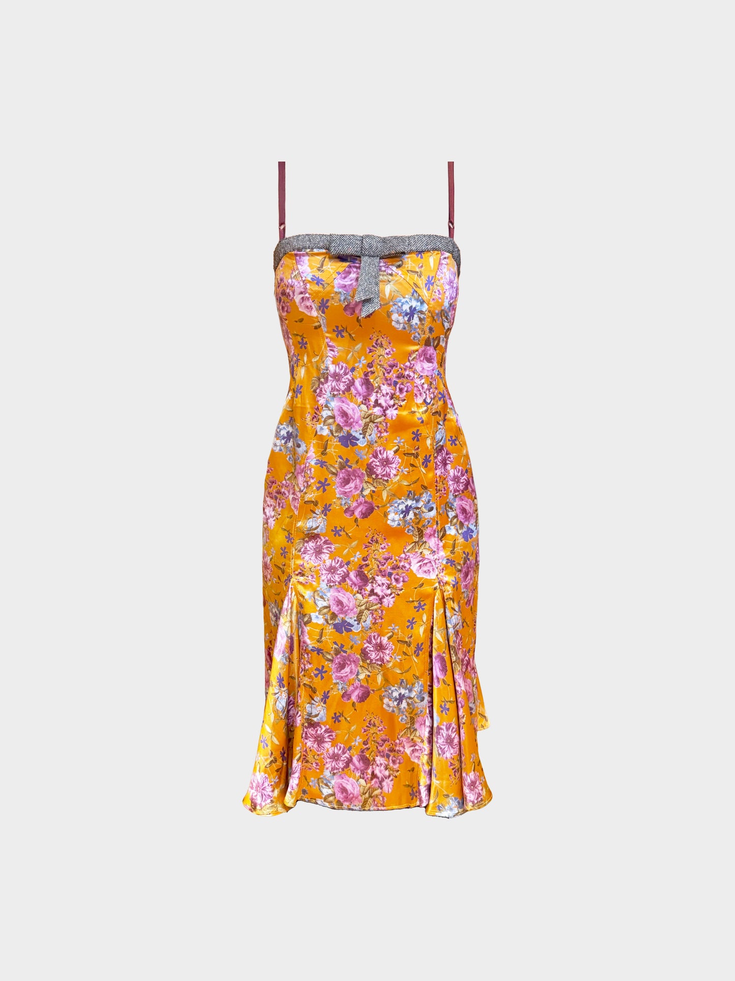 Dolce and Gabbana 1990s-2000s Floral Print Midi Slip Dress