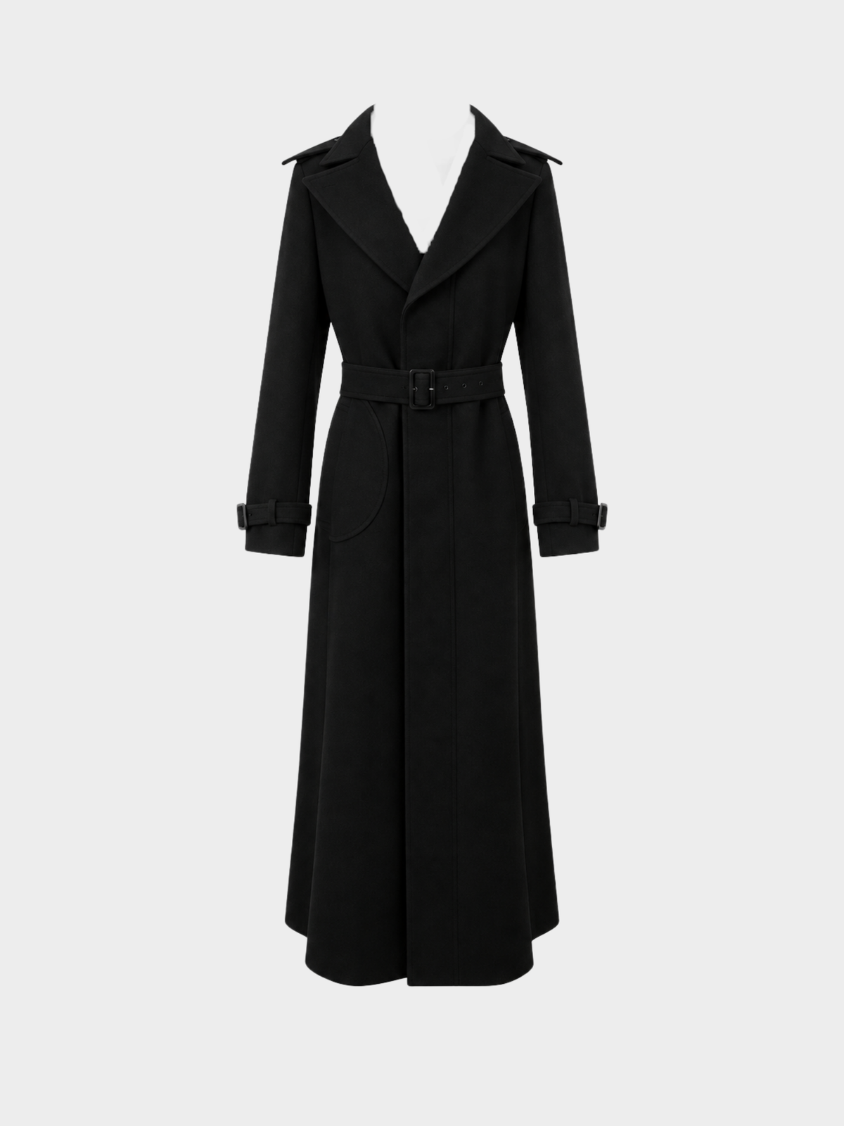 Maison Martin Margiela AW 2015 Black Wool Long Coat