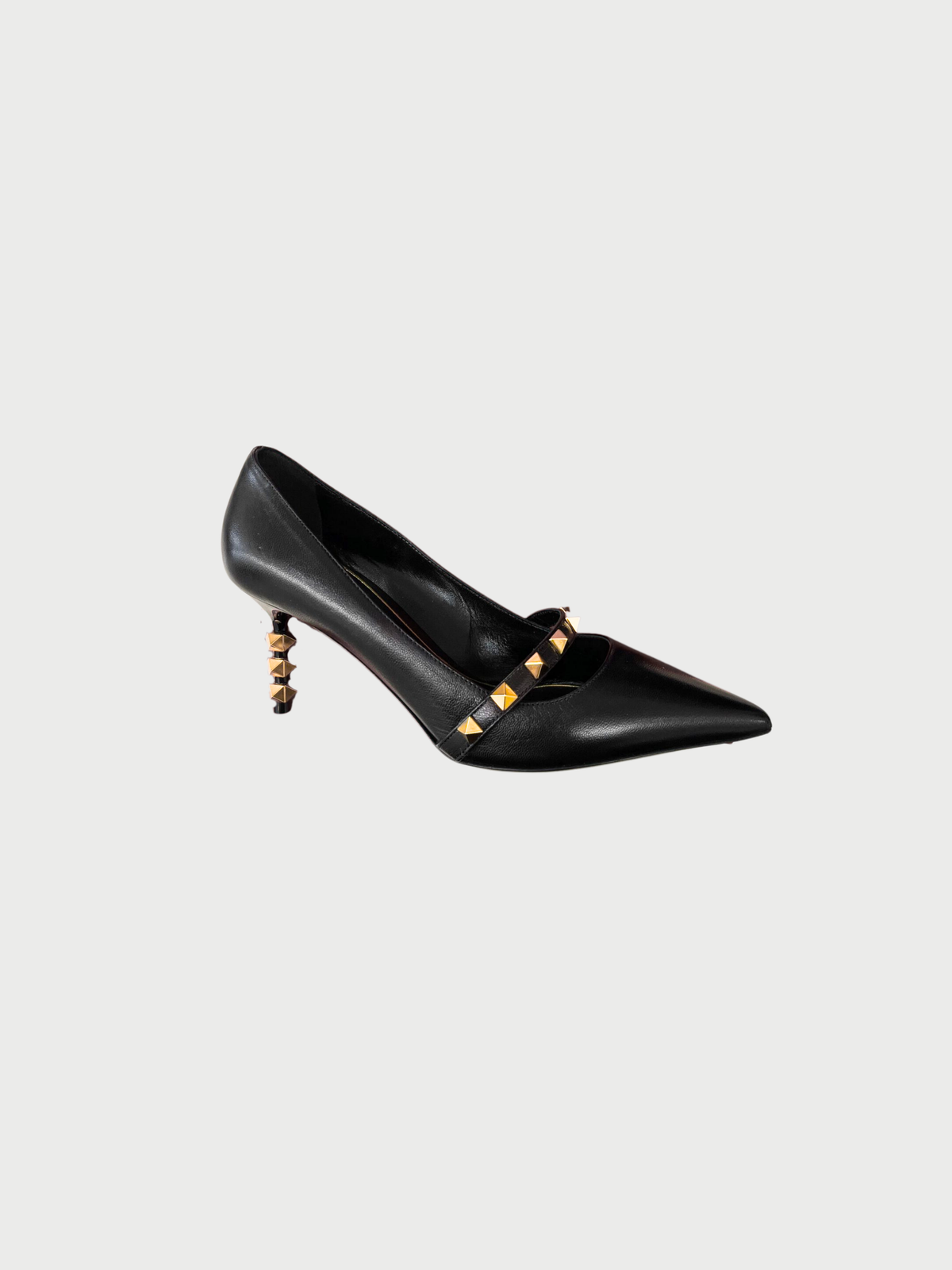 Valentino 2010s Black Leather Rockstud Pumps