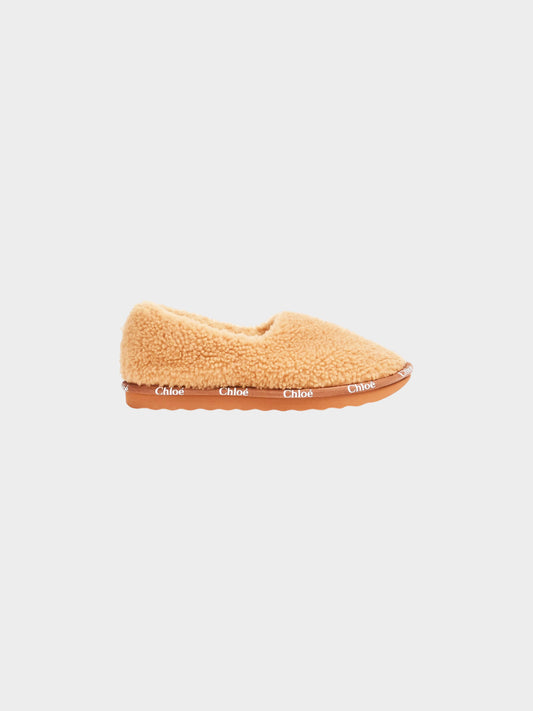 Chloé 2021 Brown Shearling Woody Slippers