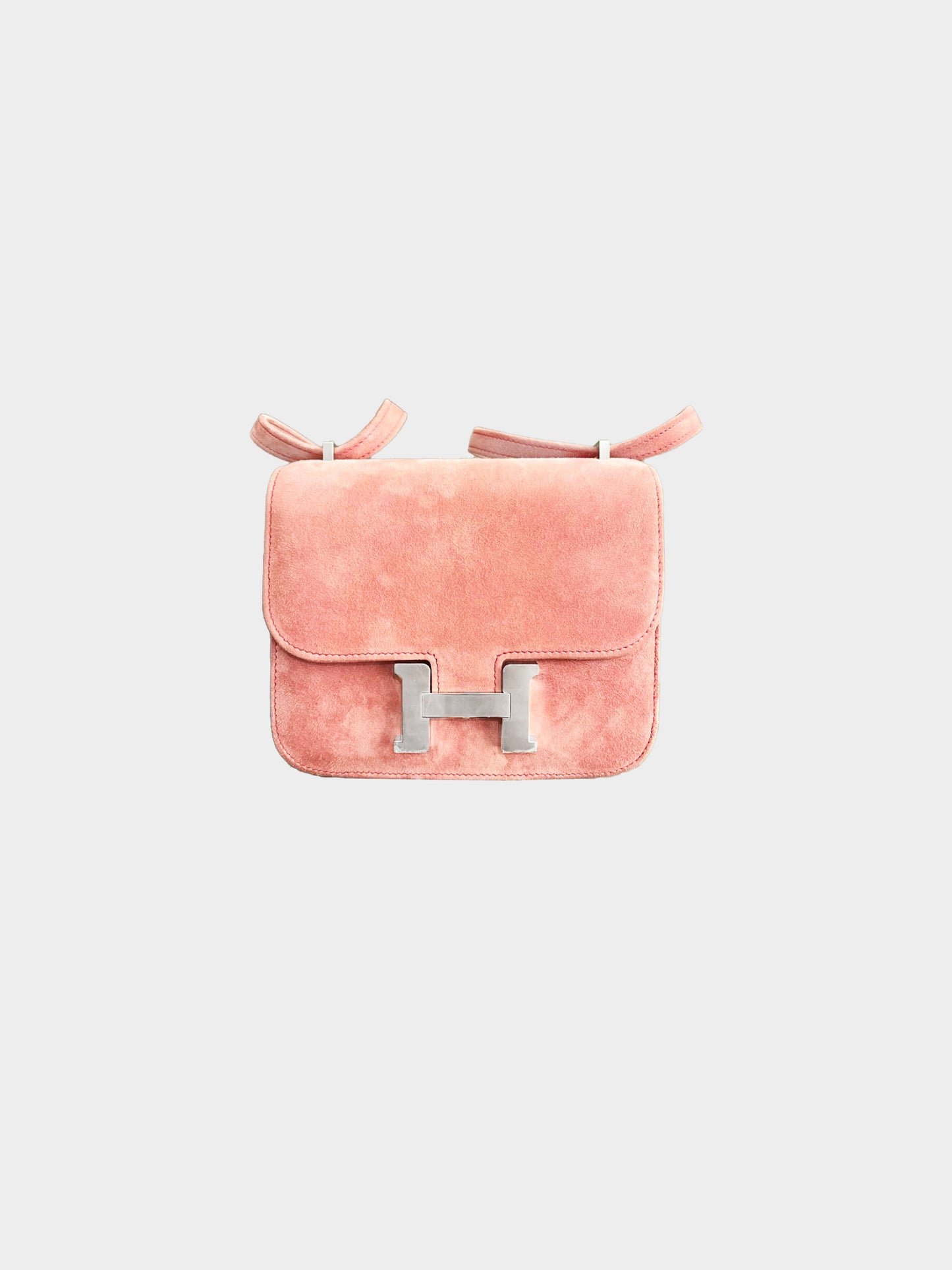 Hermès 2015 Rose 5T Suede Constance Shoulder Bag