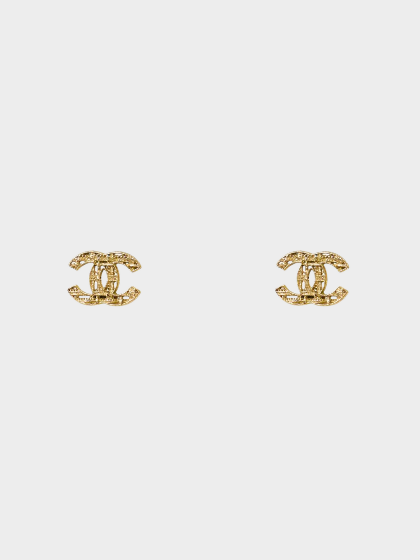 Chanel 2010s Gold Chain CC Stud Earrings