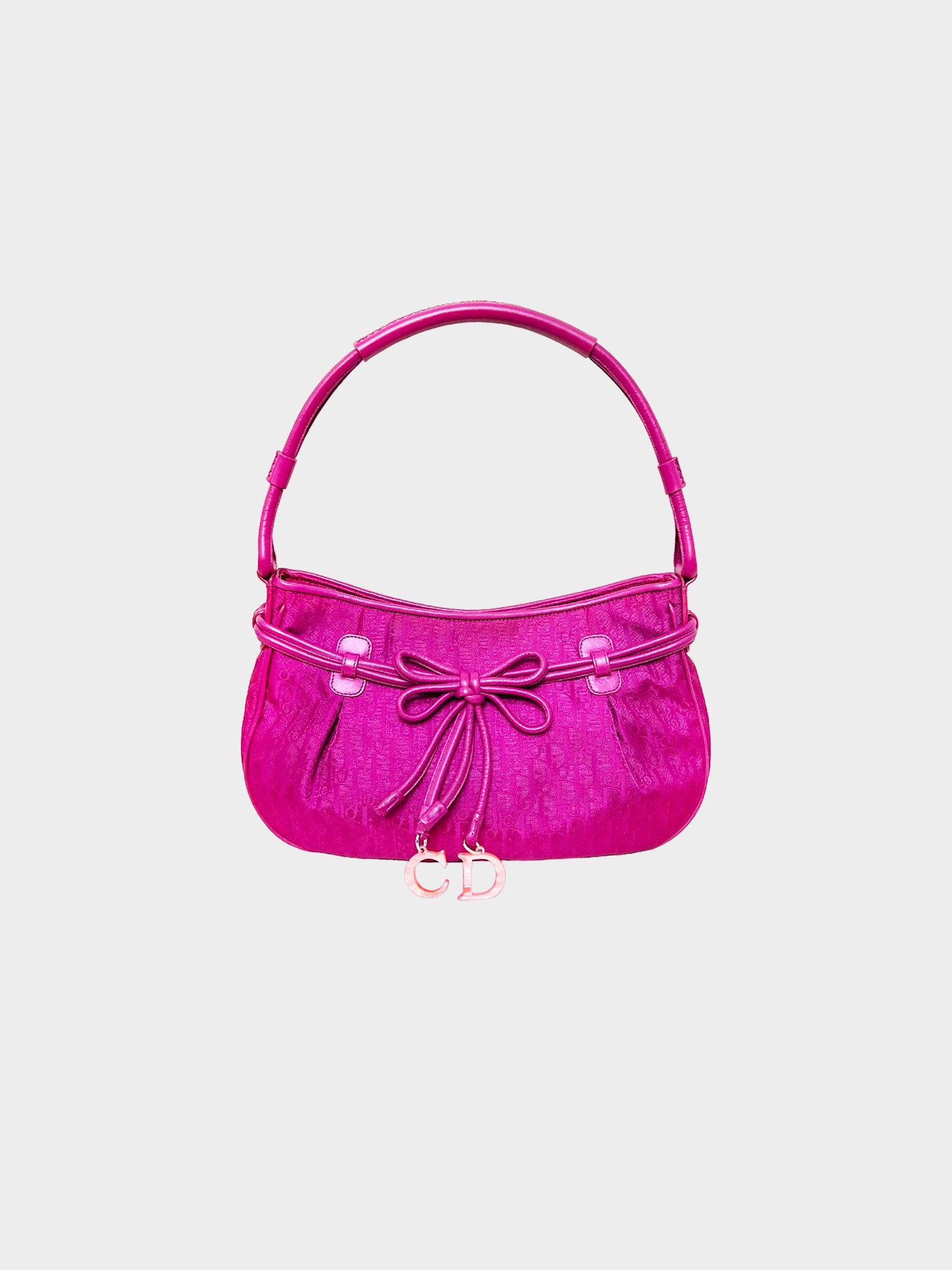 Christian Dior 2008 Pink Trotter Bow Charm Handbag