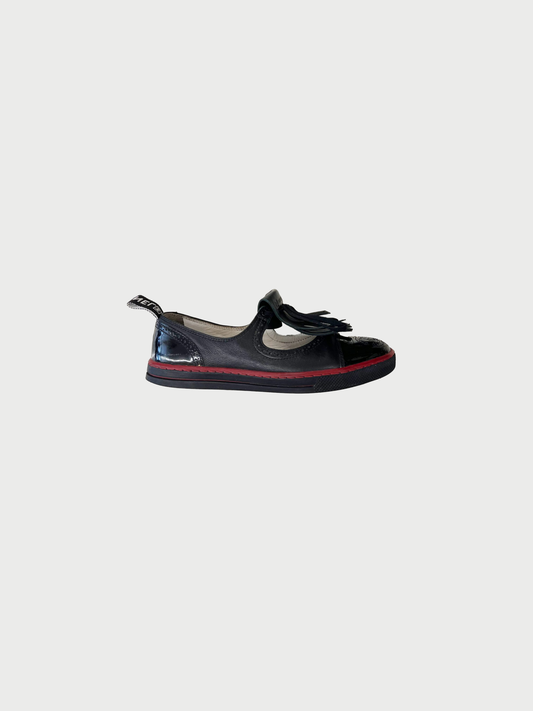 Chanel SS 2012 Black Leather Patent Golf Tassel Mary Jane Sneakers