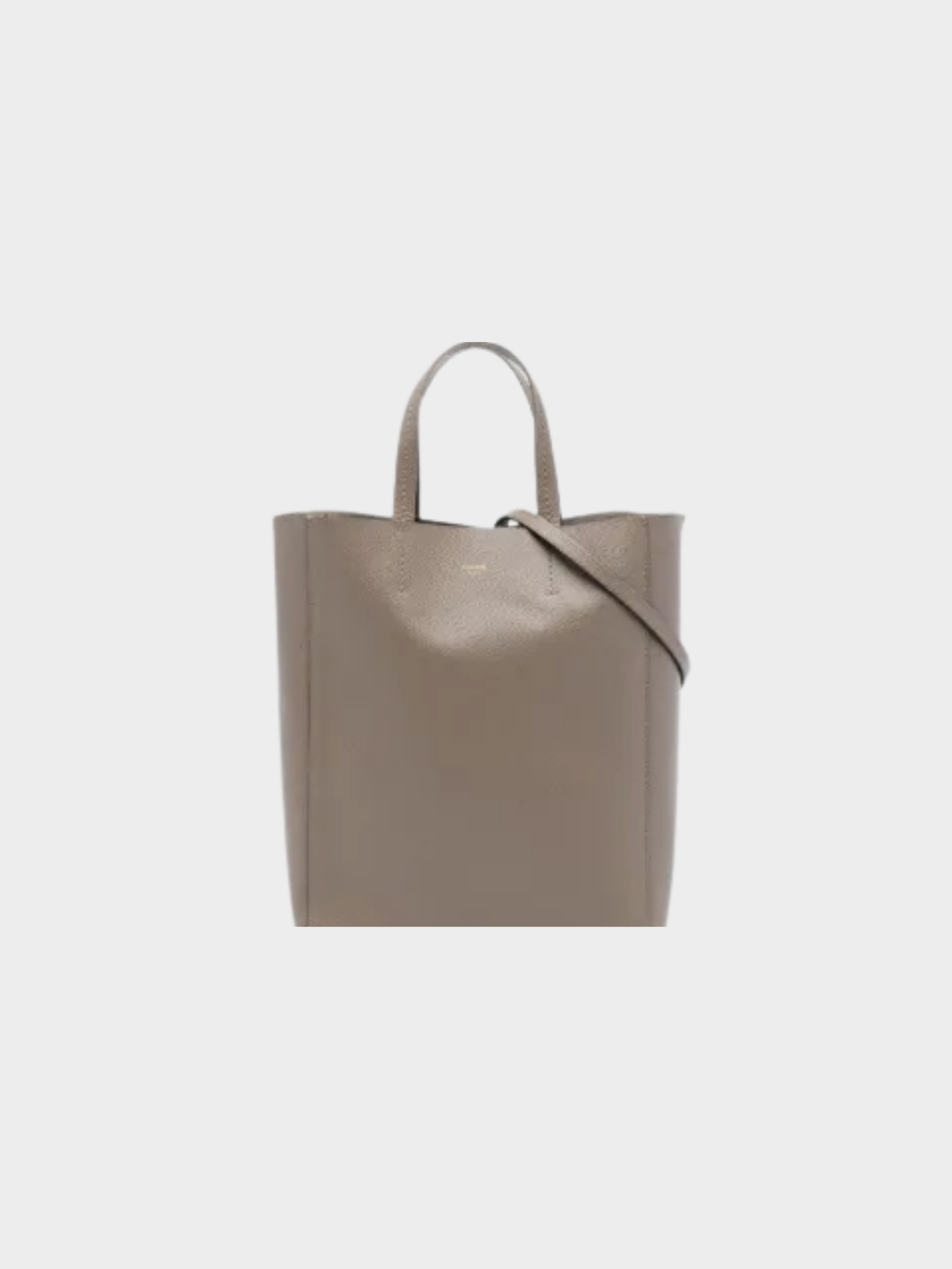 Celine 2020s Taupe Grained Calfskin Small Vertical Cabas Tote Bag