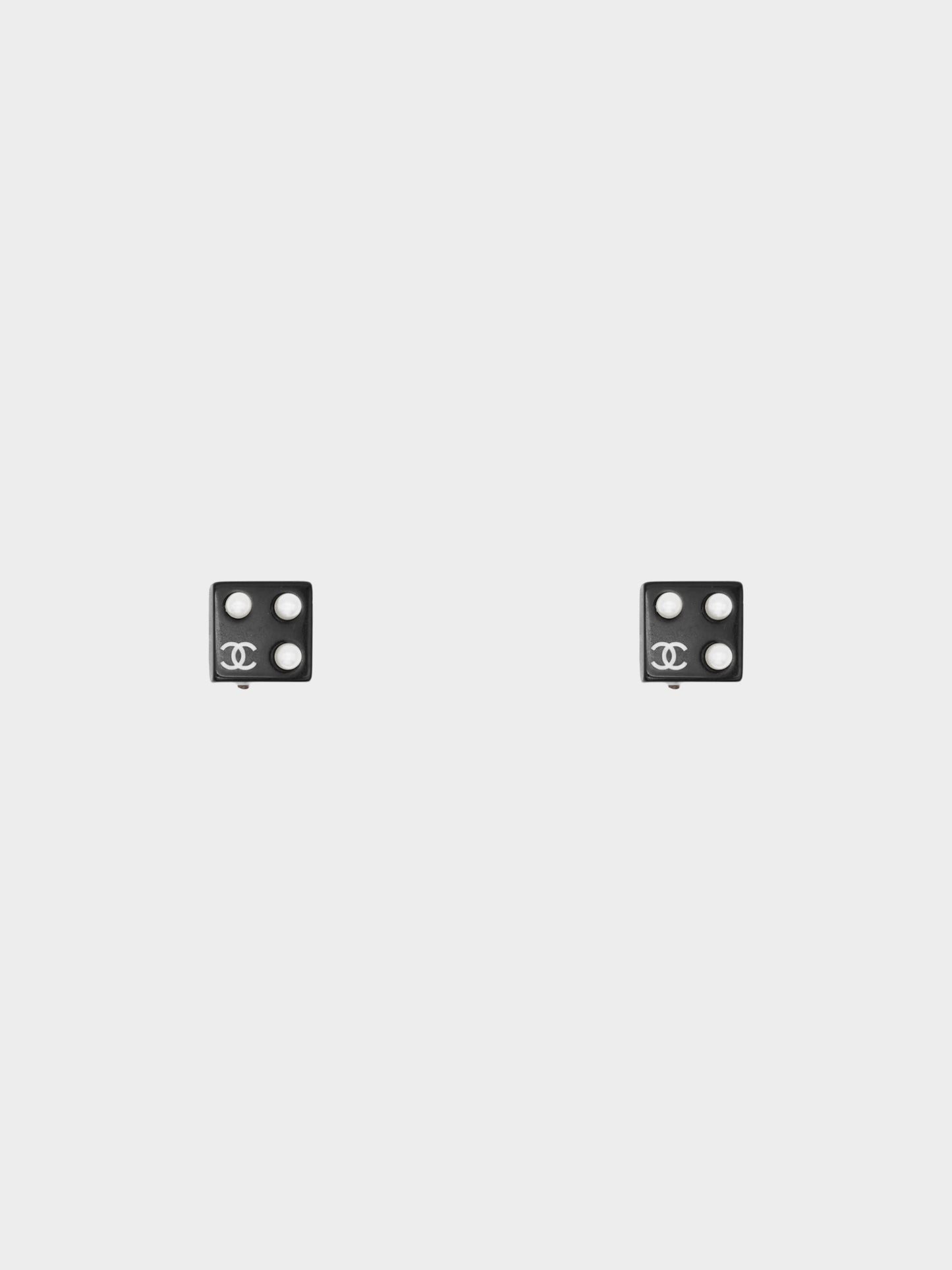 Chanel 2003 Dice-inspired Square CC Clip-On Earrings