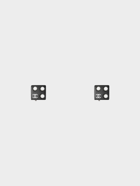 Chanel 2003 Dice-inspired Square CC Clip-On Earrings