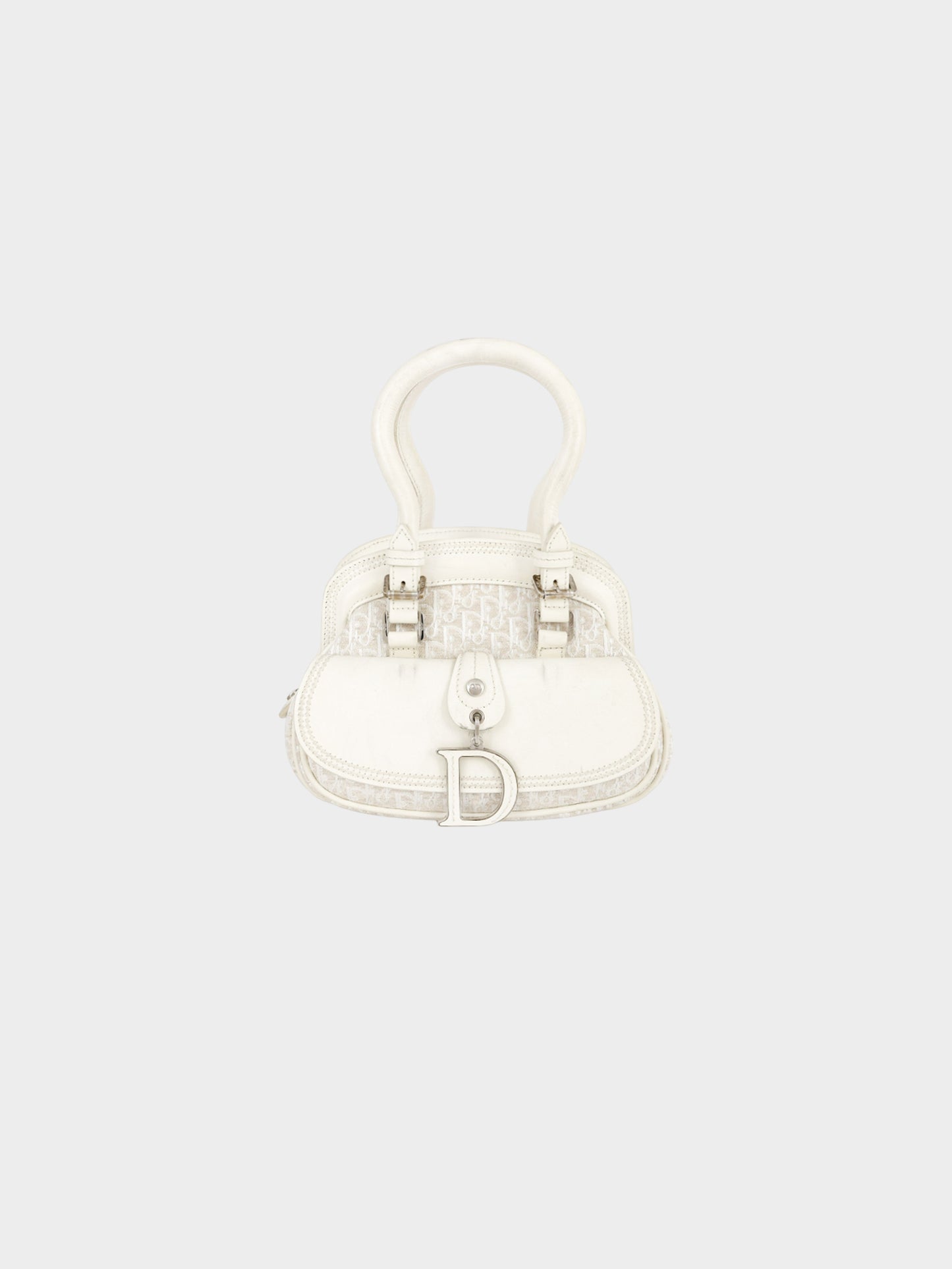 Christian Dior by John Galliano 2005 White Leather Mini Detective Handbag
