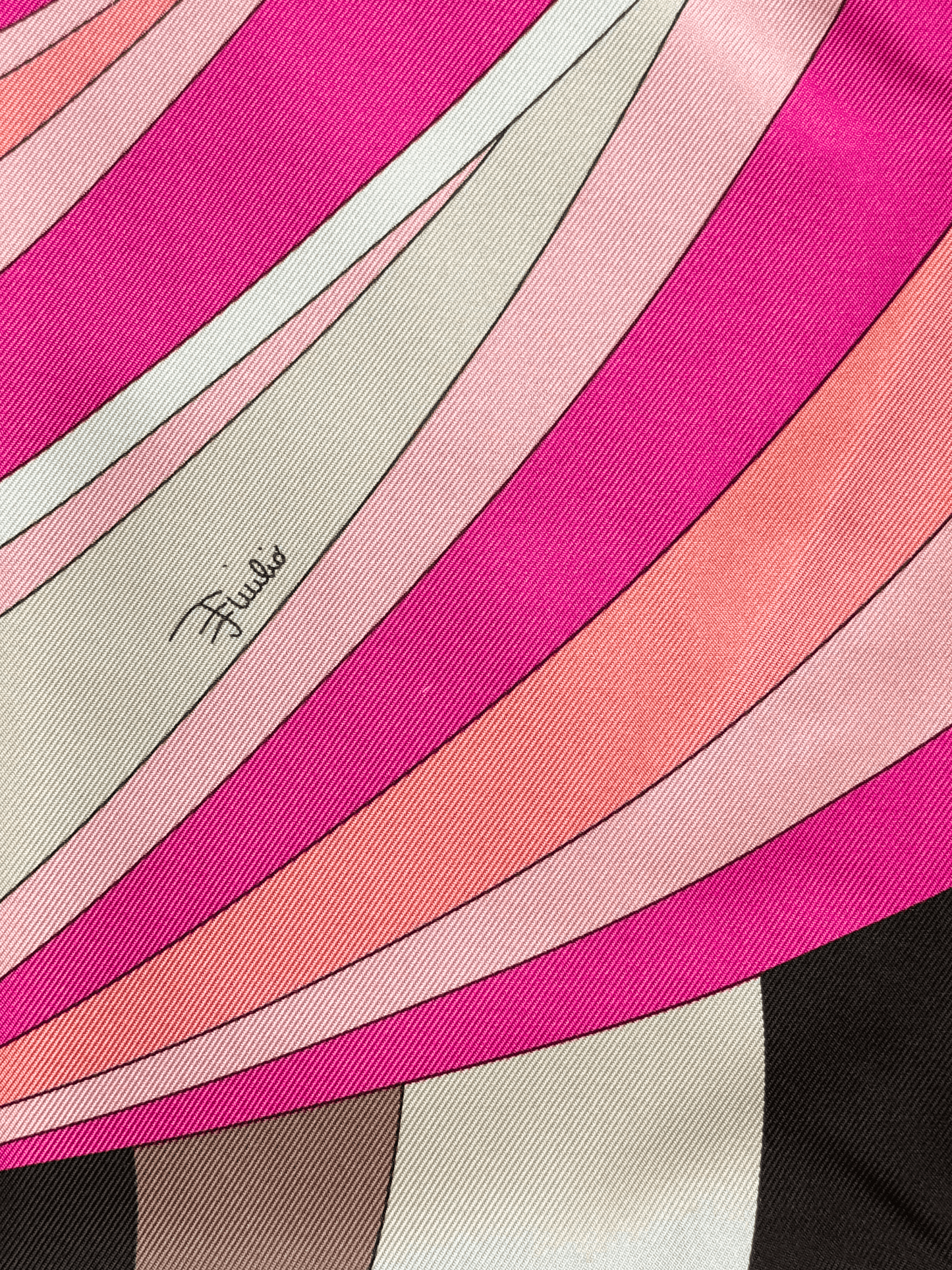 Emilio Pucci 2000s Pink Silk Printed Scarf