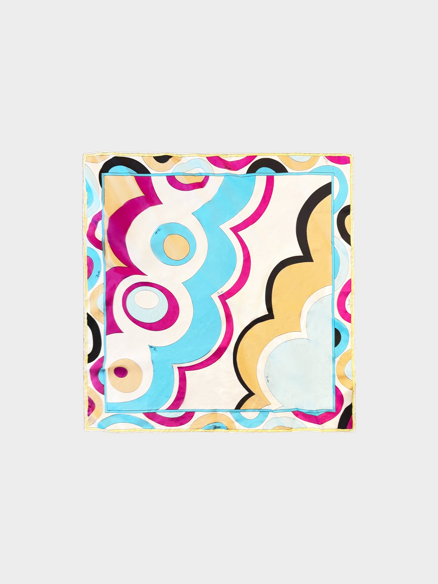 Emilio Pucci 2000s Multicolor Geometric Abstract Print Silk Scarf