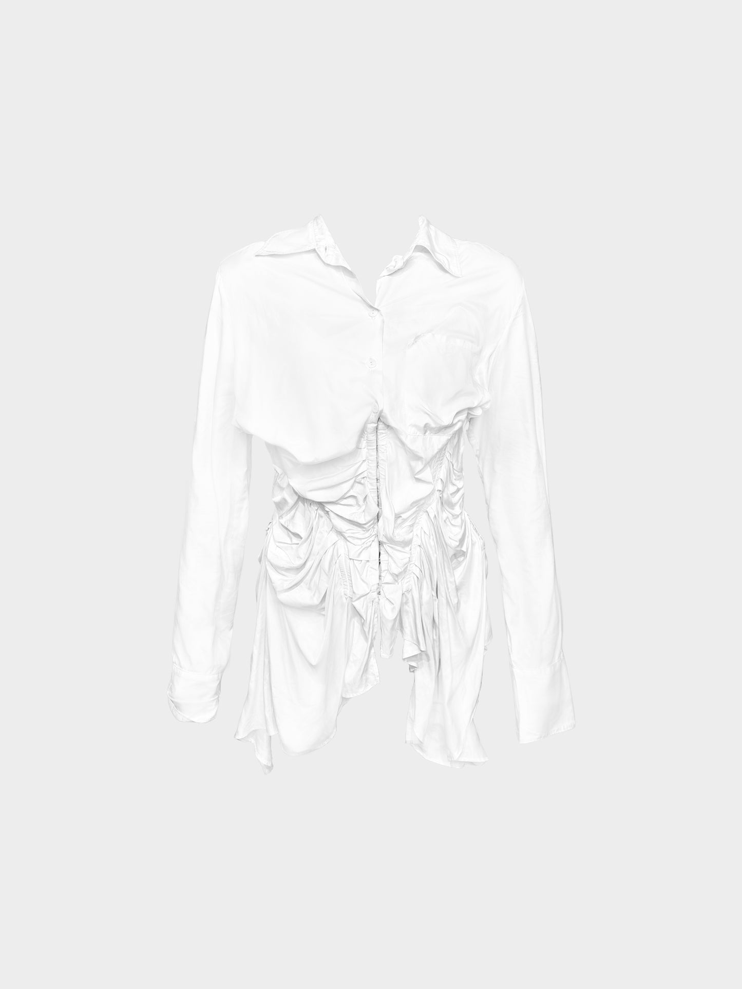 Jean Paul Gaultier SS 2004 Runway White Draped Corset Blouse