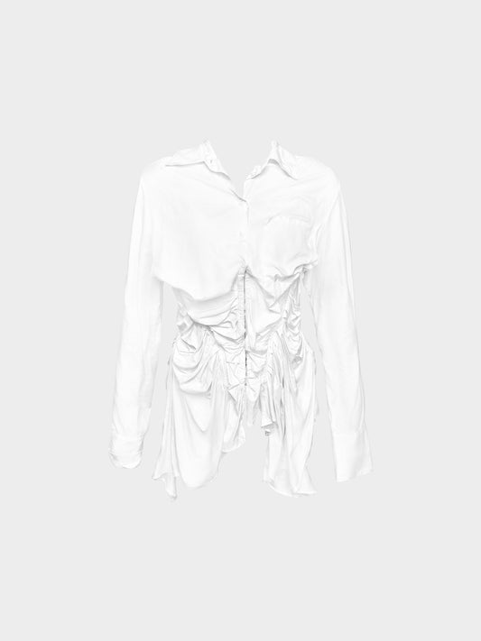 Jean Paul Gaultier SS 2004 Runway White Draped Corset Blouse