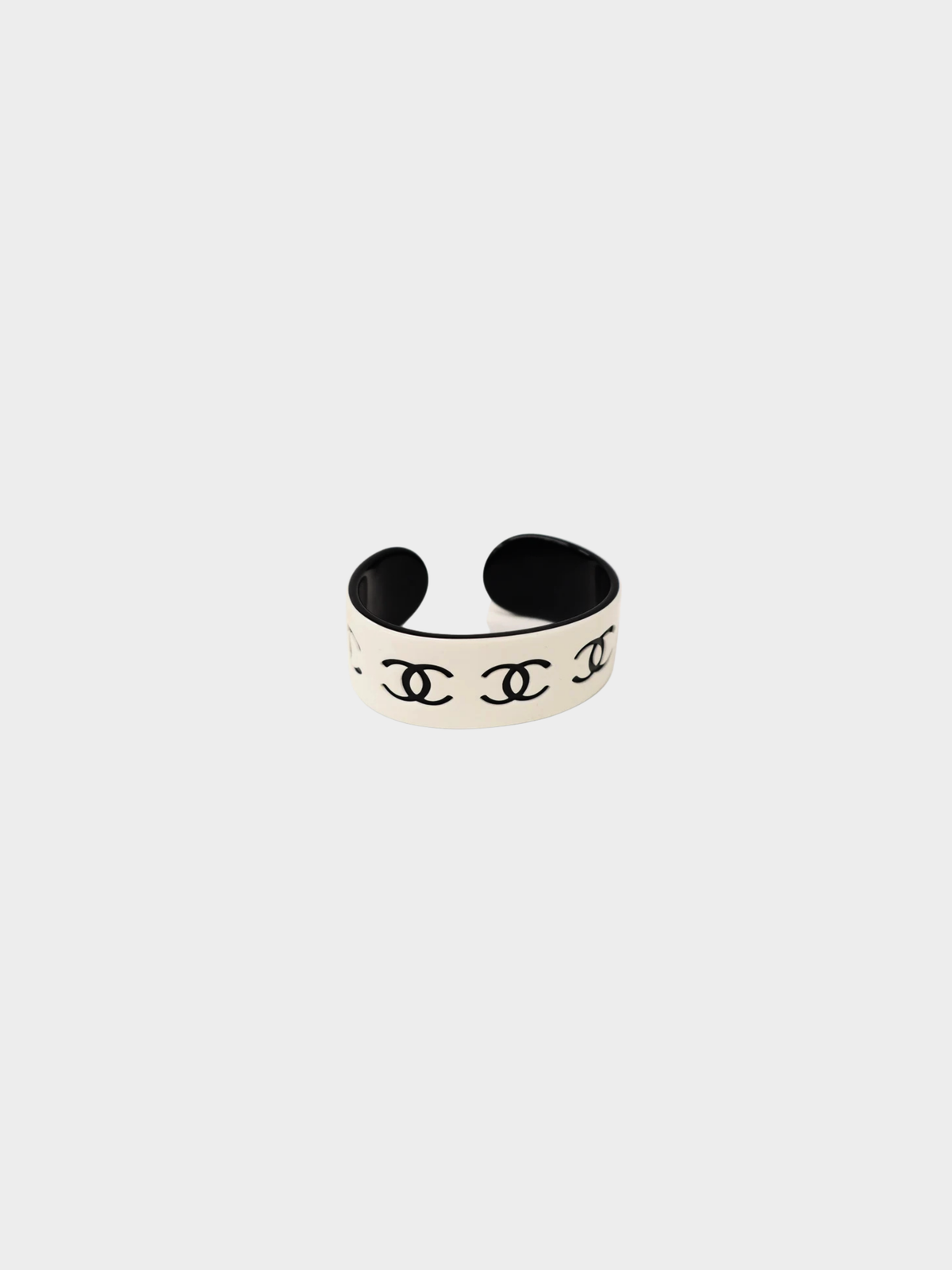 Chanel 2002 White Black Coco Plastic Bangle