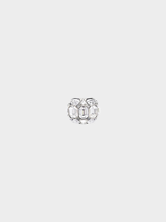 Alexander McQueen 2020s Antique Silver Swarovski Cosmic Ring