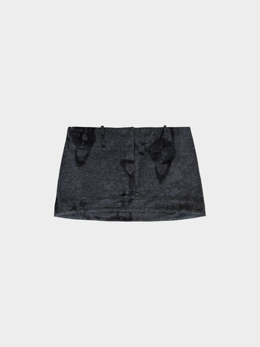 Vivienne Westwood 2000s Dark Grey Orb logo Print Mini Skirt