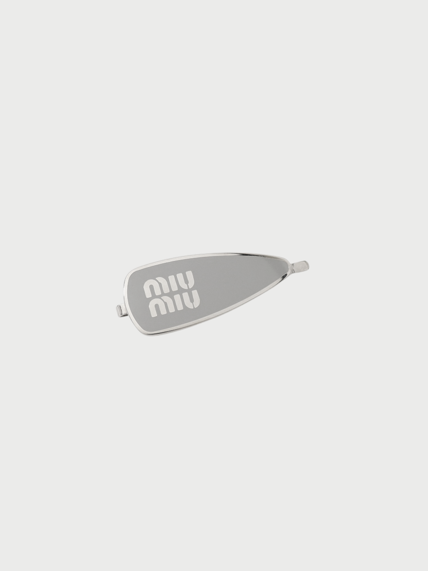 Miu Miu 2020s Green Silver Enamel Plated Metal Hair Clip