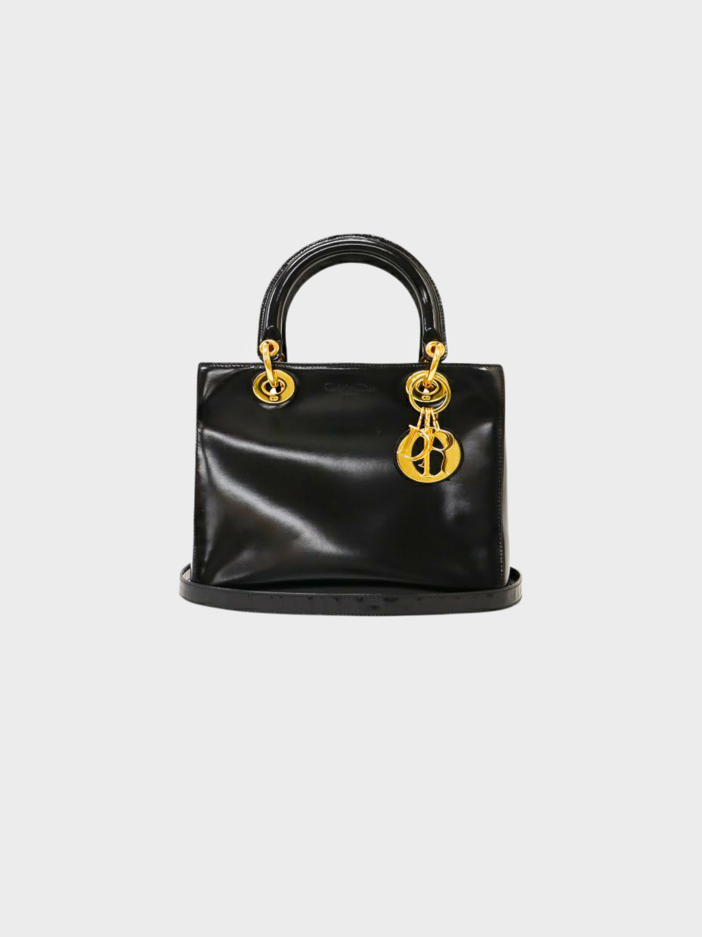 Christian Dior 2010s Black Leather Lady Dior Bag