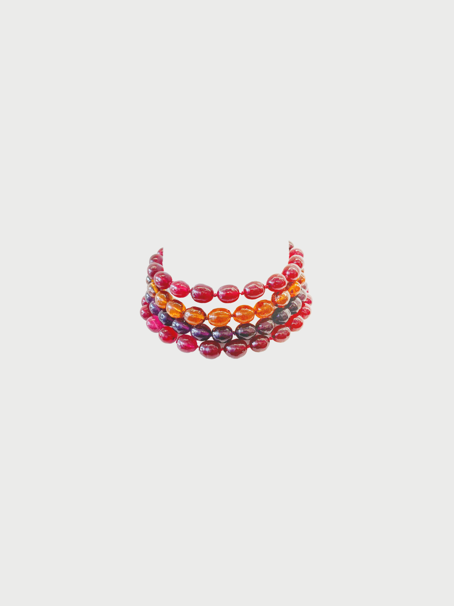 Chanel 1983 Multicolor Gripoix Glass 4 Strand Choker Necklace